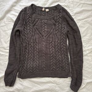 Moth Women's Cable Knit Sweater - Dark Gray